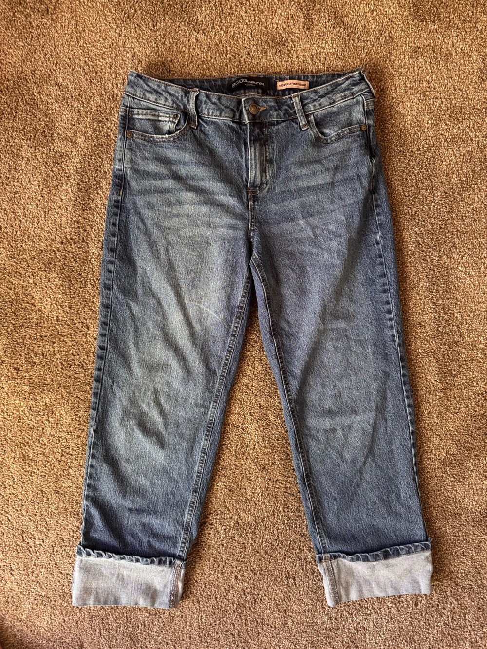 BCBG cuff straight jeans
